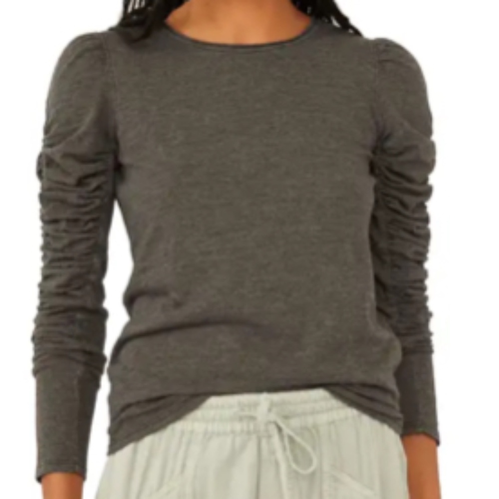 NWOT Free People Natasha Ruffle Sleeve Top